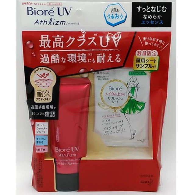 카오 비오레 UV 아스리즈무 스킨 프로텍트 에센스 70g 리프레쉬 시트 무료 샘플 포함　　　